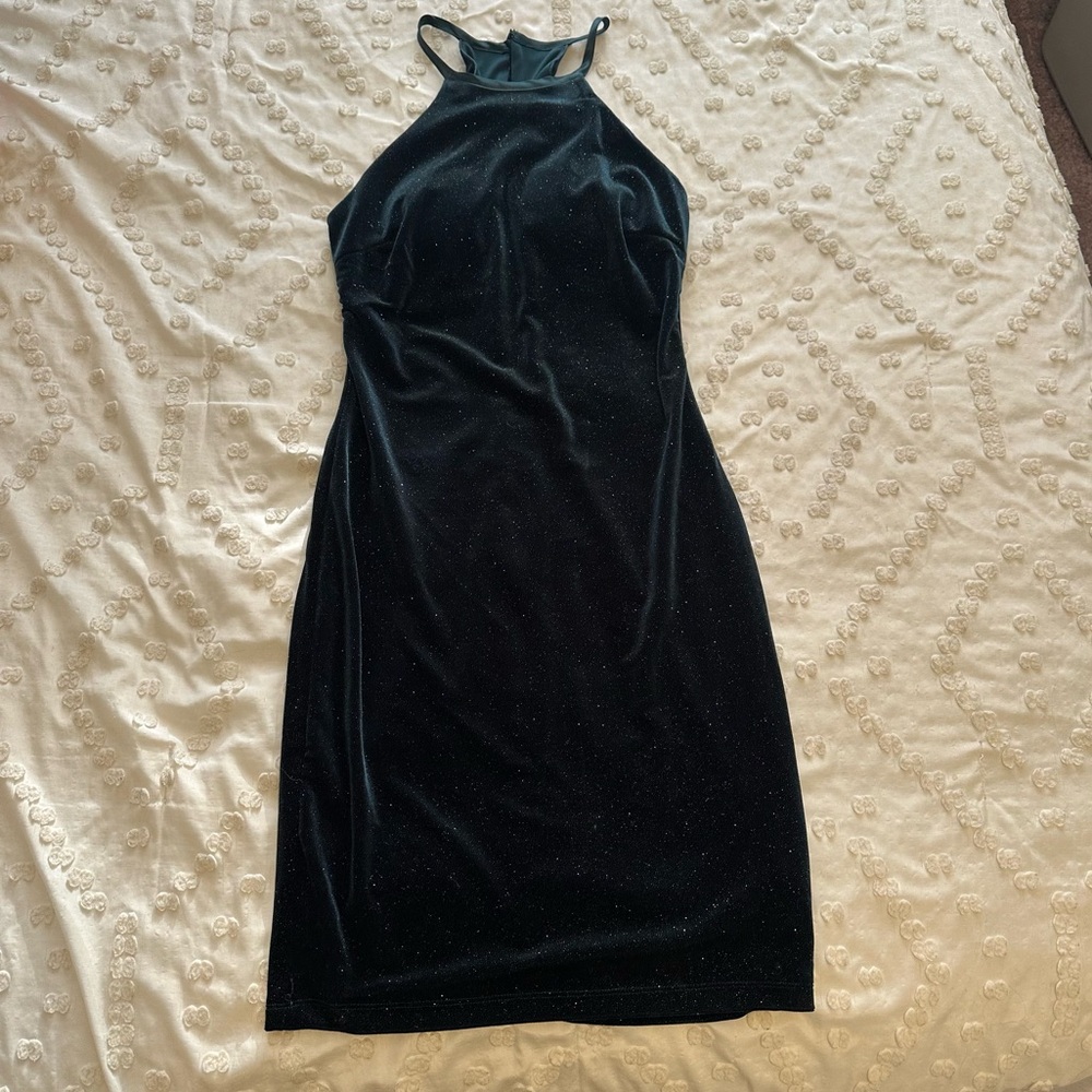Sparkly Green High Neck Dress